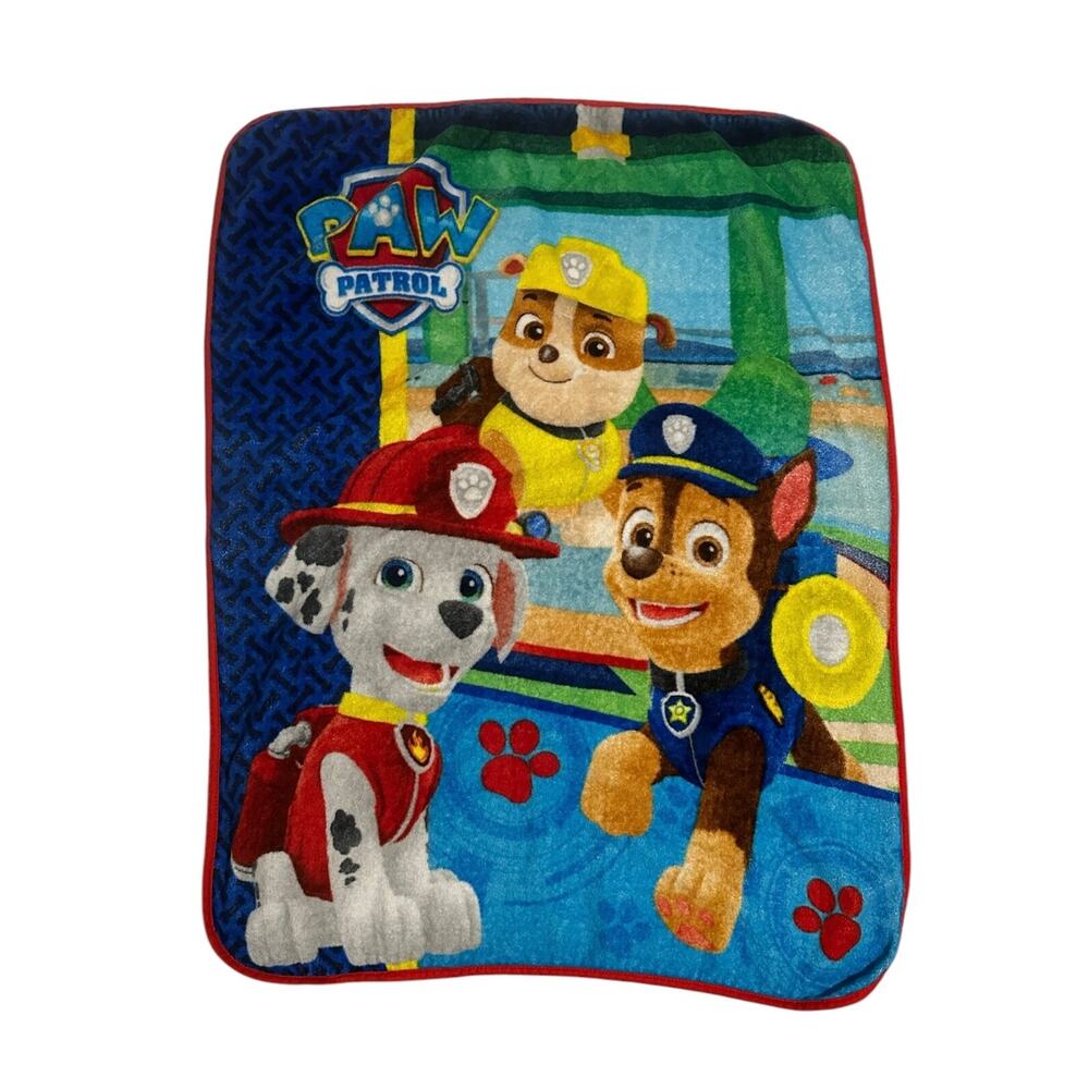 Nickolodeon Jr Paw Patrol Kids Throw Blanket Rubble Chase Marshall Fleece Print